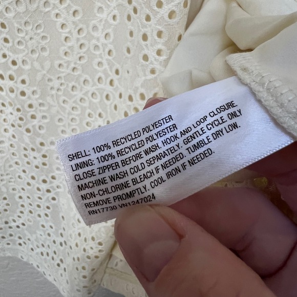 A New Day Cream Eyelet Lace Midi Skirt Women Size 12 Side Slit NWT Cottage Boho - Picture 5 of 8